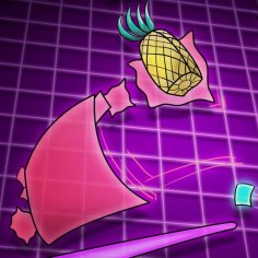 big neon tower tiny square