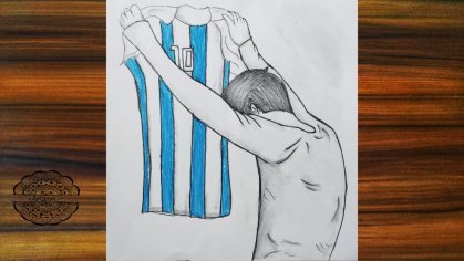 lionel messi celebration drawing